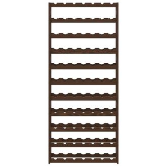 Berkfield Home Beautiful Wine Rack for 77 Bottles Brown Solid Wood Pine