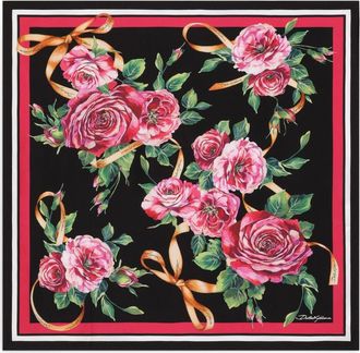 Dolce & Gabbana Foulard a fiori - Nero