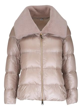 Herno faux-fur collar quilted jacket - women - Polyamide - 42 - Neutrals