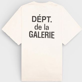 Gallery Dept. Mens. Self Title Archival T-Shirt White Tailored Fit Cotton - Size X-Small
