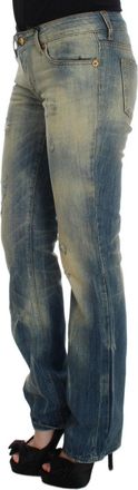 Roberto Cavalli Womens Blue Wash Cotton Slim Fit Bootcut Jeans Clothing
