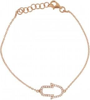 Allurez 0.16ct 14k Rose Gold Diamond Hamsa Bracelet