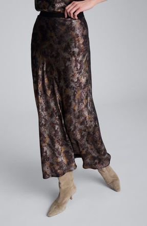 Kenneth Cole Bias Cut Maxi Skirt in Black Multi at Nordstrom, Size X-Large