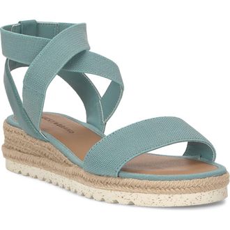 Lucky Brand Thimba Ankle Wrap Espadrille Sandal in Teal Lagoon at Nordstrom, Size 9.5