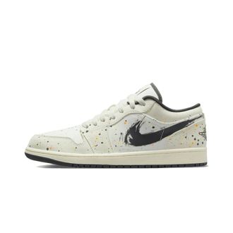 Nike Jordan 1 Low Brushstroke - unisex - Sport - Wit - Maat: 45 EU