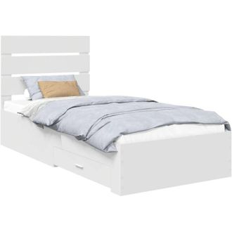 vidaXL Bed Frame with Drawer White 90 x 190 cm Engineered Wood vidaXL
