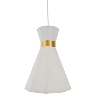 Sulion L&aacute;mpara de techo de hormig&oacute;n con banda dorada