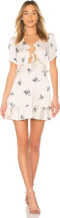 Astr Billie Mini Dress In Cream Satin Floral