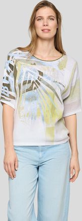 Rabe Strickpullover RABE, Damen, Gr. 36, thymian, Strick, Obermaterial: 100% Baumwolle, Glitzermuster, bedruckt, normal h&uuml;ftbedeckend, Rundhals, Pullover S