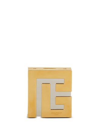 Balmain Clutch con placca logo - Oro