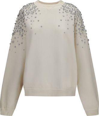Golden Goose Womens Sweatshirt Heritage White Cotton Sweatshirts Sweater