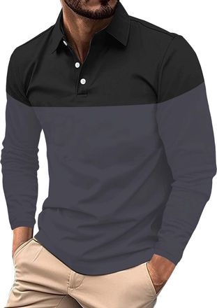 Generic Long Sleeve Polo Shirts Mens Casual Breathable Work Polo with Pocket Designer Button Down Collared Tshirts England Rugby Tennis for Men UK Golf Tops J