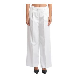 HUGO BOSS Broeken, Dames, Wit, XS, Wide Broeken