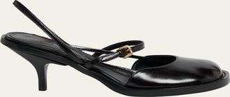 Dries Van Noten Leather Mary Jane Slingback Pumps