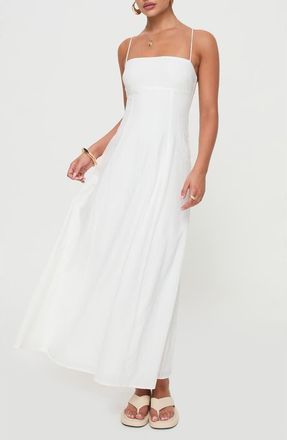 Princess Polly Brightwell Cotton Maxi Dress in White at Nordstrom, Size 6