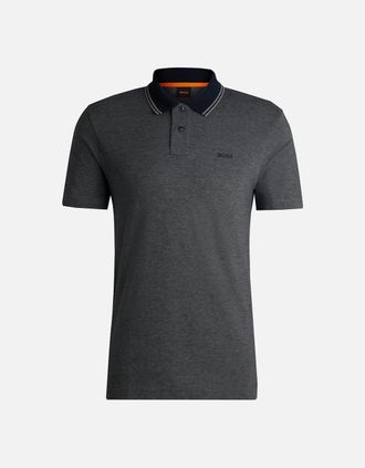 HUGO BOSS Mens Hugo Boss Mens Navy Peoxford Polo Shirt - Grey - Size: 46