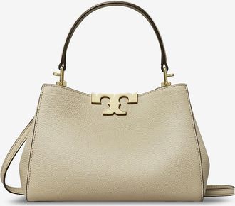 Tory Burch Trapezf&ouml;rmige Handtasche aus genarbtem Leder Eleanor