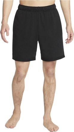 Nike Mens Nike Yoga Therma-FIT Logo Printing Solid Color Sports Shorts Black DM7832-010