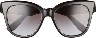 Dolce & Gabbana 53mm Butterfly Sunglasses in Black /Grey Gradient at Nordstrom
