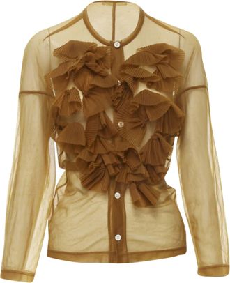Comme Des Gar&ccedil;ons Comme Des Garcons sheer pleated ruffle button shirt