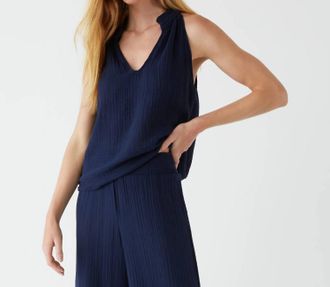 Michael Stars Viola Gauze Tank Top In Nocturnal