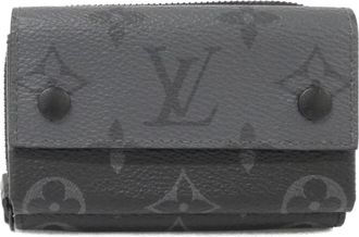 Louis Vuitton Black Gris Coated Canvas Coin Purse/Coin Case (Pre-Owned)