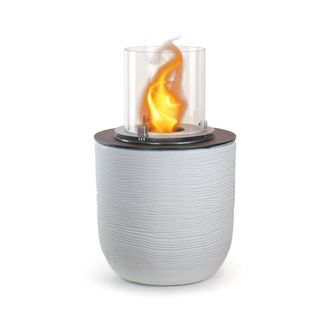 Dmora Chimenea De Bioetanol Dsgarboss, Chimenea Ecol&oacute;gica, Hogar Sin Humo, Calefactor De Etanol, Made In Italy, 35x35 H55 Cm, Blanco - Dmora