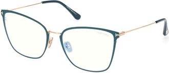 Tom Ford Womens 56mm Shiny Teal Opticals