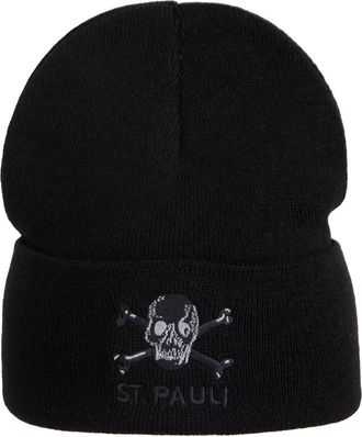 FC St. Pauli Logo Beanie Hat, black, One Size