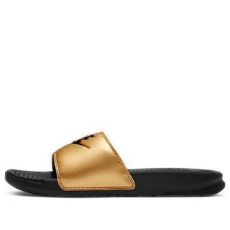 Nike (WMNS) Nike JDI Benassi Slides Black Metallic Gold 343881-014