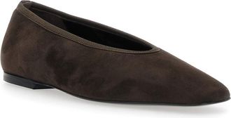 Toteme Womens Brown Suede Ballerinas With Square Toe Ballerina Shoes