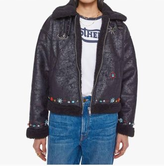 Mother The Strappy Brrly Jacket In Black