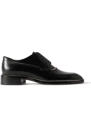 Christian Louboutin Cocoriclou Studded Leather Derby Shoes