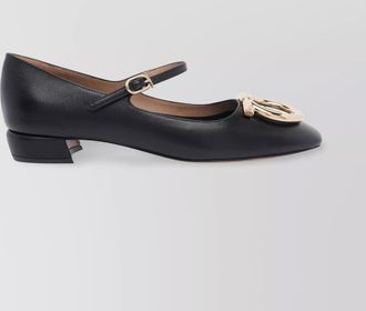 Ferragamo buckle strap leather ballerina shoes