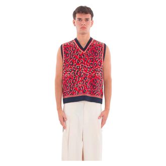 adidas Sleeveless Knitwear, male, Red, Size: L Wales Bonner Knit Vest