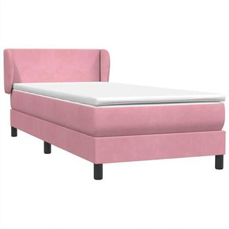 vidaXL Cama Box Spring Con Colch&oacute;n Terciopelo Rosa 80x220 Cm Vidaxl