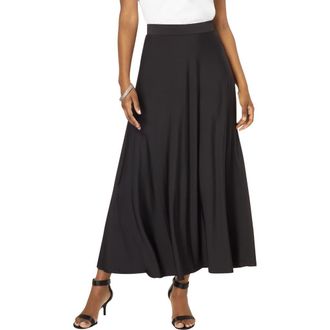 Roaman's Ultrasmooth Fabric Maxi Skirt in Black at Nordstrom, Size 44