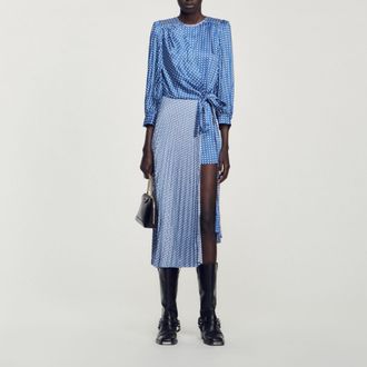 Sandro Vestido largo con estampado de corbata