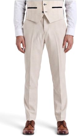 PAUL ANDREW Cr&egrave;me geruite herenpantalon, formele broek - Regent
