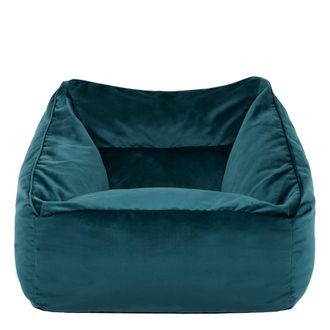 Icon Brand Natalia Velvet Adults Bean Bag Armchair, Large Beanbag Dusk Pink in Teal