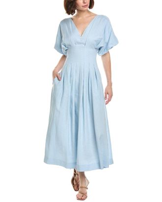 Nicholas Vicky Linen-Blend Midi Dress