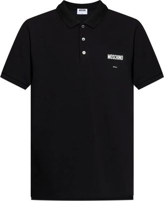Moschino Polo con logo ricamato - Nero