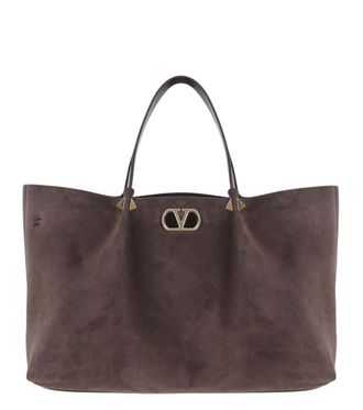Valentino Garavani Brown Logo Large Tote
