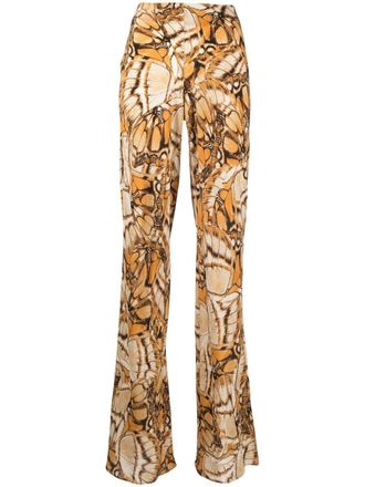 Alberta Ferretti Pantaloni a palazzo con stampa - Toni neutri