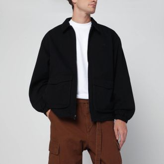 Awake NY Black Zip Up Overshirt With Logo