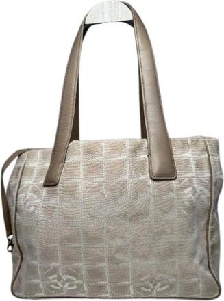 Chanel Pre-owned Vintage Tote Bag - Dames - Vintage Shopper - Beige - ONE Size - Leer - Vintage