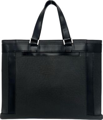 Louis Vuitton Black Leather Handbag Tote Bag (Pre-Owned)