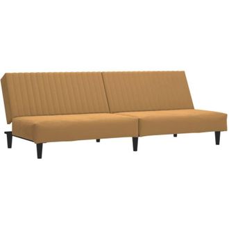 vidaXL Devenirriche - Sof&aacute; Cama De 2 Plazas Terciopelo Marr&oacute;n Vidaxl