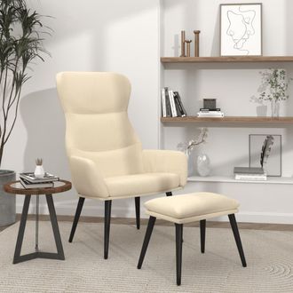 vidaXL Sill&oacute;n De Relax Con Reposapi&eacute;s De Tela Color Crema Vidaxl