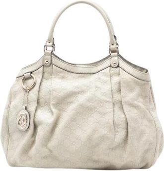 Gucci Pre-owned Handbags, female, White, Size: ONE SIZE Pre-owned Sukey Tote Bag